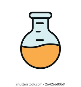 Lively color icon of flask to enhance study materials.