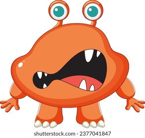 A lively and colorful vector cartoon character of a red monster