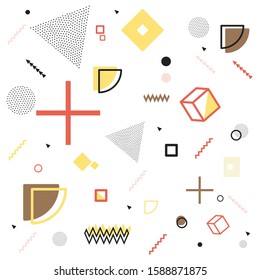 Lively combination design series of geometric pattern and color block，Memphis vector illustration