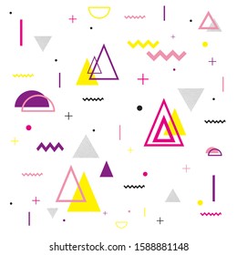 Lively combination design series of geometric pattern and color block,Memphis vector illustration