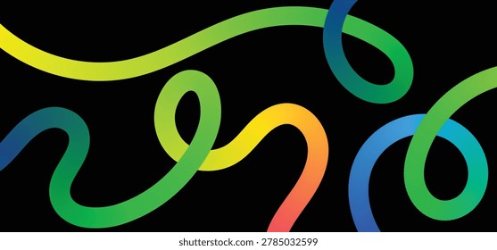 A lively display of interconnected gradient lines in a range of bright colors, creating a vibrant and engaging visual on black.
