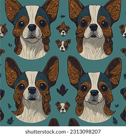 A lively dog pattern, capturing dogs in action with dynamic illustrations of them running, jumping, and playing, filled with energy.