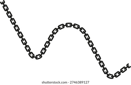 A lively and energetic zigzag line made of interconnected chain links, showing movement.