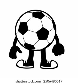 A lively "Football Ball Mascot Character 7" in cartoon vector style, perfect for sports branding, team logos, and promotions, adding a dynamic and playful touch to any design.