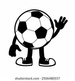 A lively "Football Ball Mascot Character 8" in cartoon vector style, perfect for sports branding, team logos, and promotions, adding a dynamic and playful touch to any design.