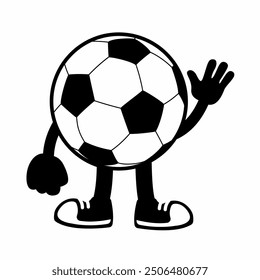 A lively "Football Ball Mascot Character 9" in cartoon vector style, perfect for sports branding, team logos, and promotions, adding a dynamic and playful touch to any design.