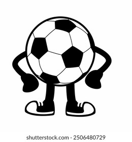 A lively "Football Ball Mascot Character 10" in cartoon vector style, perfect for sports branding, team logos, and promotions, adding a dynamic and playful touch to any design.