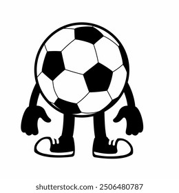 A lively "Football Ball Mascot Character 11" in cartoon vector style, perfect for sports branding, team logos, and promotions, adding a dynamic and playful touch to any design.