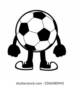 A lively "Football Ball Mascot Character 13" in cartoon vector style, perfect for sports branding, team logos, and promotions, adding a dynamic and playful touch to any design.