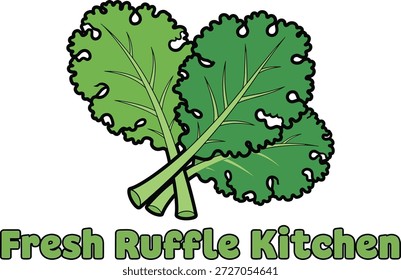 Ilustração animada do logotipo da cozinha fresca do Ruffle para a ilustração do vetor dos conceitos saudáveis do alimento