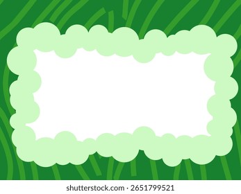 Lively green background with subtle wavy textures, featuring a light green, cloud-like center for clear content placement. Perfect for eco-friendly designs, kids content, or playful marketing
