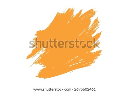  a lively, hand-painted orange brushstroke set against a clean white backdrop. The brushstroke exhibits a textured, slightly irregular quality, giving it a sense of spontaneity and an organic touch. I