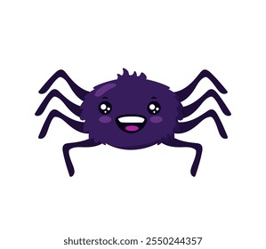 A lively, kawaii style spider character with a comical expression, ideal for kid friendly designs. This colorful arachnid is both funny and friendly.