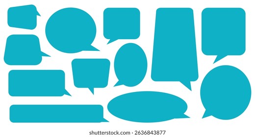 Lively Language: Doodle Speech Boxes for Unique Communication . Speech Bubbles set. Speech bubbles blank isolated on white background. Vector   Set . 