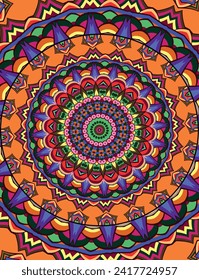 Lively Layers: Colorful Mandala Detailed Pattern Background