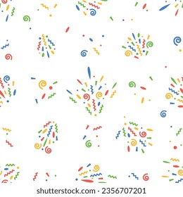 Lively Seamless Pattern Adorned With Colorful Confetti, Adding A Festive And Vibrant Touch To Wrapping Paper