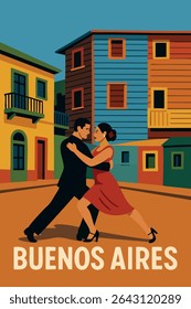 As animadas ruas de La Boca, em Buenos Aires, ganham vida com uma vibrante performance de tango, apresentando o rico patrimônio cultural da Argentina.