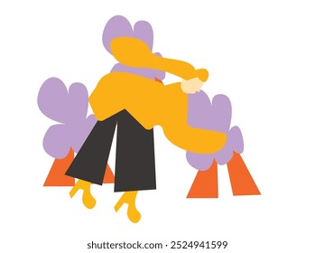 A lively and vibrant pattern illustration filled with bright colors and playful shapes, evoking a sense of happiness and joy. This design features cheerful elements like abstract swirls, stars, and G