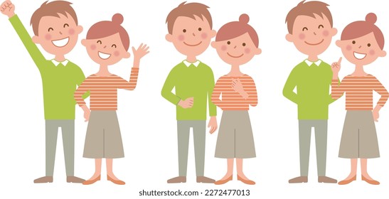 A lively young couple in various poses