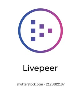 Livepeer Cryptocurrency token icon. LPT symbol. Crypto Currency vector icon. Flat Vector illustration - Vector
