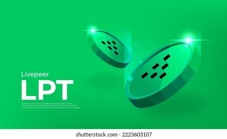 Livepeer (LPT) coin cryptocurrency concept banner background.