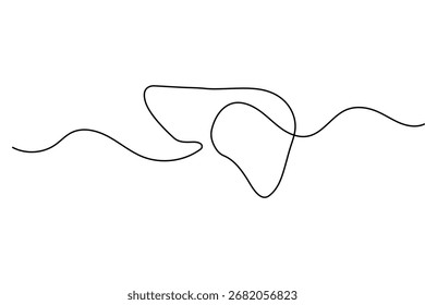Anatomia do fígado desenho contínuo de uma linha e estilo minimalista isolar ilustração vetorial contorno