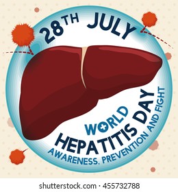 Liver being protected by a barrier against hepatitis virus thanks to awareness and prevention in World Hepatitis Day.
