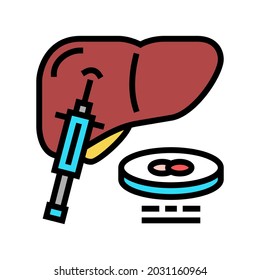 vector de ícono de color de biopsia hepática. signo de biopsia hepática. ilustración de símbolo aislado