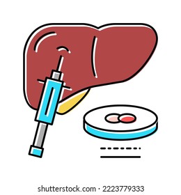 vector de ícono de color de biopsia hepática. signo de biopsia hepática. ilustración de símbolo aislado