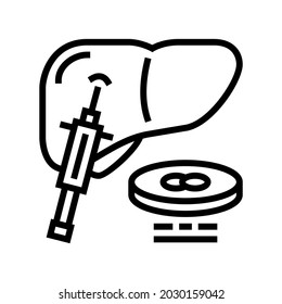liver biopsy line icon vector. liver biopsy sign. isolated contour symbol black illustration