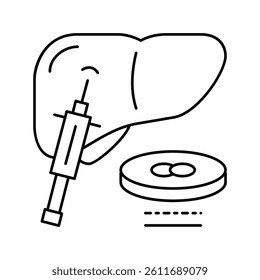 liver biopsy line icon vector. liver biopsy sign. isolated contour symbol black illustration