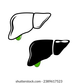 Liver black line icon. Simple outline style. Stylized pictogram for web design, or mobile app. Vector illustration. flat line symbol.