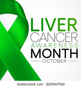 Liver Cancer awareness month is observed every year in October, cancer can sometimes start in liver or spread from another organ. Vector illustration