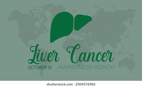 Liver Cancer Awareness Month is observed every year on October. Medical concept  placard, banner  template Vector illustration background design.