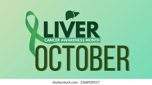 Liver cancer awareness month october, celebration banner