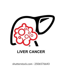 Liver cancer icon. Healthcare and medical concept isolated on background vector illustration.