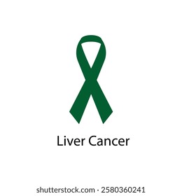 Liver cancer ribbon isolated on white background Vector illustration