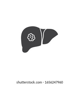 Liver Cancer Vector Icon. Liver Melanoma Filled Flat Sign For Mobile Concept And Web Design. Internal Human Organ Disease Glyph Icon. Symbol, Logo Illustration. Vector Graphics