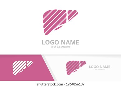 Liver care logo design. Unique internal organ logotype design template.