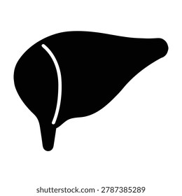 Liver cell hepatocyte silhouette vector art illustration and minimal black and white design