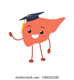 Liver Character speaking whit hat