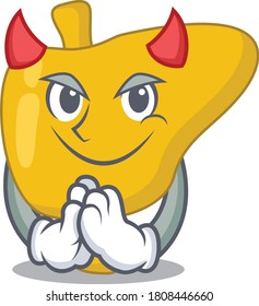 Liver clothed as devil cartoon character design concept