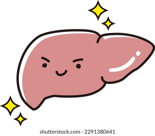 Liver cute internal organs illustration (character)