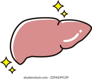 Liver cute internal organs illustration (character)