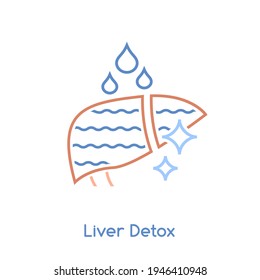 Liver detox icon. Linear medical pictogram. Detoxification sign. Stop hepatitis concept. Medical, scientific symbol. Healthcare graphic design. Vector illustration isolated on a white background. svg