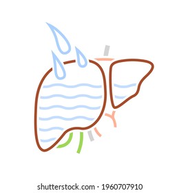 Liver Detox Icon. Linear Medical Pictogram. Detoxification Sign. Stop Hepatitis Concept. Medical, Scientific Symbol. Healthcare Graphic Design. Vector Illustration Isolated On A White Background.