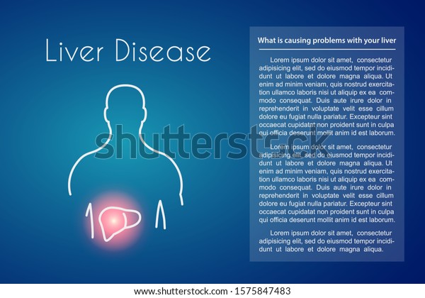 Liver Disease Linear Icon On Blue Stock Vector (Royalty Free ...