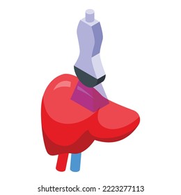 Liver examination icon isometric vector. Medical health. Patient healthcare