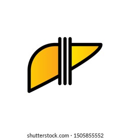 liver filled line icon sign. liver symbol, logo illustration. Different style icons set. Pixel perfect vector graphics - Vector
