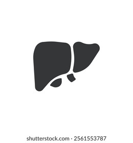 Liver flat glyph icon. Perfect pixel on transparent background